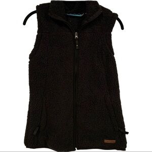 Free country super sherpa black fuzzy‎ vest